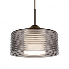  1JC-BELUSM-BR - Besa Belu Pendant, Smoke Shade, Bronze Finish, 1x60W E26 Base