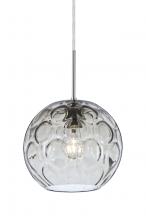  1JC-BOMYCL-SN - Besa Bombay Cord Pendant, Clear, Satin Nickel Finish, 1x60W Medium Base