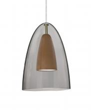  1JC-DANOSMMD-LED-SN - Besa, Dano Cord Pendant, Smoke/Medium, Satin Nickel Finish, 1x9W LED