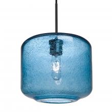  1JC-NILES10BL-BK - Besa Niles 10 Pendant, Blue Bubble, Black Finish, 1x60W MAX E26 Base