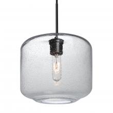  1JC-NILES10CL-BK - Besa Niles 10 Pendant, Clear Bubble, Black Finish, 1x60W MAX E26 Base