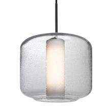  1JC-NILES10CO-BK - Besa Niles 10 Pendant, Clear Bubble/Opal, Black Finish, 1x60W MAX E26 Base