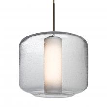  1JC-NILES10CO-LED-BR - Besa Niles 10 Pendant, Clear Bubble/Opal, Bronze Finish, 1x5W LED