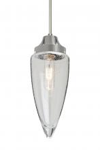  1JC-SULUCL-SN - Besa, Sulu Cord Pendant, Clear Bubble, Satin Nickel Finish, 1x60W Medium Base