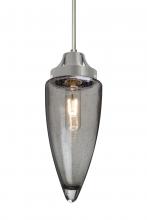  1JC-SULUSM-SN - Besa, Sulu Cord Pendant, Smoke Bubble, Satin Nickel Finish, 1x60W Medium Base