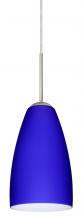  1JT-1511CM-LED-SN - Besa Riva 9 LED Pendant Cobalt Blue Matte Satin Nickel 1x9W LED