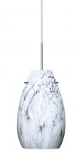 Besa Lighting 1JT-4126MG-SN - Besa Pera 9 Pendant Satin Nickel Marble Grigio 1x100W Medium Base