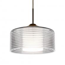  1JT-BELUCL-BR - Besa Belu Pendant, Clear Shade, Bronze Finish, 1x60W E26 Base