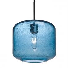  1JT-NILES10BL-BK - Besa Niles 10 Pendant, Blue Bubble, Black Finish, 1x60W MAX E26 Base