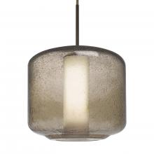  1JT-NILES10SO-LED-BR - Besa Niles 10 Pendant, Smoke Bubble/Opal, Bronze Finish, 1x5W LED