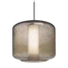  1JT-NILES10SO-LED-SN - Besa Niles 10 Pendant, Smoke Bubble/Opal, Satin Nickel Finish, 1x5W LED