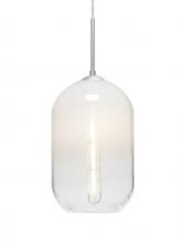  1JT-OMEGA12WH-EDIL-SN - Besa, Omega 12 Cord Pendant, White/Clear, Satin Nickel Finish, 1x4W LED Filament