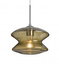 Besa Lighting 1JT-ZENLT-SN - Besa, Zen Cord Pendant, Latte Bubble, Satin Nickel Finish, 1x60W Medium Base