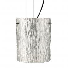  1KG-4006SS-BK - Besa Pendant Tamburo 8 Black Stone Silver Foil 1x100W MAX E26 Base