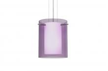  1KG-A00607-SN - Besa Pendant Pahu 8 Satin Nickel Transparent Amethyst 1x100W Medium Base