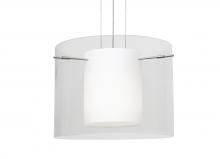  1KG-C00707-LED-SN - Besa Pahu 16 LED Pendant 1Kg Clear/Opal Satin Nickel 1x11W LED