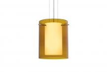  1KG-G00607-SN - Besa Pendant Pahu 8 Satin Nickel Transparent Armagnac/Opal 1x100W Medium Base