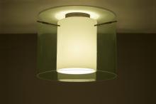  1KM-L00707-BR - Besa Ceiling Pahu 16 Bronze Transparent Olive/Opal 1x150W Medium Base A21