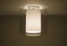  1KM-S18407-LED-SN - Besa Ceiling Pahu 12 Satin Nickel Transparent Smoke/Opal 1x11W LED