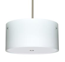  1KT-400807-LED-SN - Besa Tamburo 16 Pendant Opal Matte Satin Nickel 3x11W LED