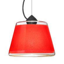  1KX-PIC9RD-BK - Besa Pica 9 Pendant 1Kx Red Sand Black 1x75W MAX E26 Base