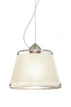 Besa Lighting 1KX-PIC9WH-SN - Besa Pica 9 Pendant 1Kx White Sand Satin Nickel 1x75W Medium Base