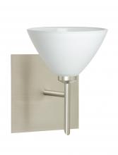 Besa Lighting 1SW-174307-LED-SN-SQ - Besa Wall With SQ Canopy Domi Satin Nickel White 1x5W LED