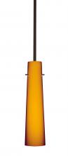  1TT-567480-HAL-BR - Besa Camino Stem Pendant Bronze Amber Matte 1x40W Halogen