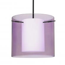  1TT-A18407-BK - Besa Stem Pendant Pahu 12 Black Transparent Amethyst 1x100W MAX E26 Base