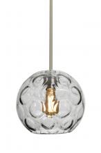  1TT-BOMYCL-EDIL-SN - Besa Bombay Cord Pendant, Clear, Satin Nickel Finish, 1x8W LED Filament