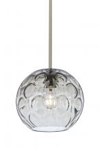  1TT-BOMYCL-SN - Besa Bombay Cord Pendant, Clear, Satin Nickel Finish, 1x60W Medium Base