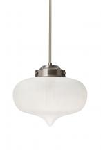  1TT-MIRAFR-SN - Besa Mira Stem Pendant Satin Nickel Frost 1x60W T10