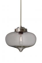 Besa Lighting 1TT-MIRASM-SN - Besa Mira Stem Pendant Satin Nickel Smoke 1x60W T10