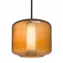  1TT-NILES10AO-BK - Besa Niles 10 Pendant, Amber Bubble/Opal, Black Finish, 1x60W MAX E26 Base