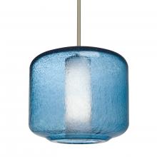  1TT-NILES10BO-LED-SN - Besa Niles 10 Pendant, Blue Bubble/Opal, Satin Nickel Finish, 1x5W LED