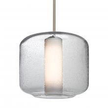  1TT-NILES10CO-LED-SN - Besa Niles 10 Pendant, Clear Bubble/Opal, Satin Nickel Finish, 1x5W LED