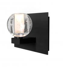  1WF-BOCABB-LED-BK - Besa, Boca Vanity, Clear Bubble, Black Finish, 1x3W LED