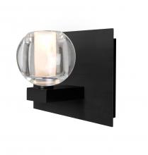  1WF-BOCACL-LED-BK - Besa, Boca Vanity, Clear, Black Finish, 1x3W LED