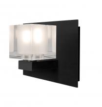  1WF-BOLOFR-BK - Besa, Bolo Vanity, Clear/Frost, Black Finish, 1x40W G9 Base