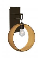 Besa Lighting 1WP-PLATOAM-BR-NI - Besa, Plato Wall Pendant, Amber, Bronze Finish, 1x60W Medium Base