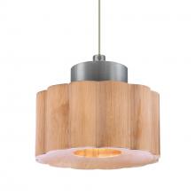  1XC-KAONA-LED-SN - Besa Kao Pendant, Natural Shade, Black Finish, 1x3W LED