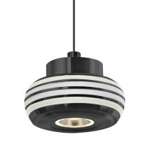  1XT-FLOW00-CLFR-LED-BK - Besa Flower Pendant, Clear/Frost, Black Finish, 1x3W LED