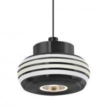  1XT-FLOW00-FRCL-LED-BK - Besa Flower Pendant, Frost/Clear, Black Finish, 1x3W LED