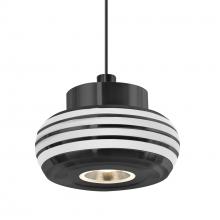  1XT-FLOW00-FRFR-LED-BK - Besa Flower Pendant, Frost/Frost, Black Finish, 1x3W LED