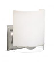 Besa Lighting 1WZ-CELTICCL-LED-SN - Besa, Celtic Wall Sconce, Opal Glossy/Clear, Satin Nickel Finish, 1x9W LED