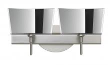  2SW-6773MR-LED-SN - Besa Groove Wall 2SW Mirror-Frost Satin Nickel 2x5W LED