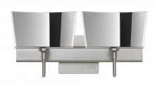  2SW-6773MR-SN-SQ - Besa Groove Wall With SQ Canopy 2SW Mirror-Frost Satin Nickel 2x40W G9