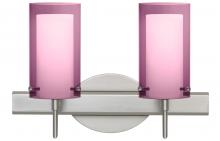  2SW-A44007-LED-SN - Besa Pahu 4 Wall 2SW Transparent Amethyst/Opal Satin Nickel 2x5W LED