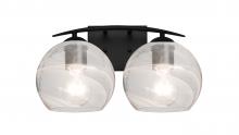  2WC-JILLYCL-EDIL-BK - Besa, Jilly Vanity, Vapor Clear, Black Finish, 2x8W LED Filament