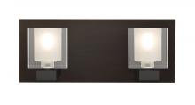 Besa Lighting 2WF-BOLOFR-BR - Besa, Bolo Vanity, Clear/Frost, Bronze Finish, 2x40W Halogen